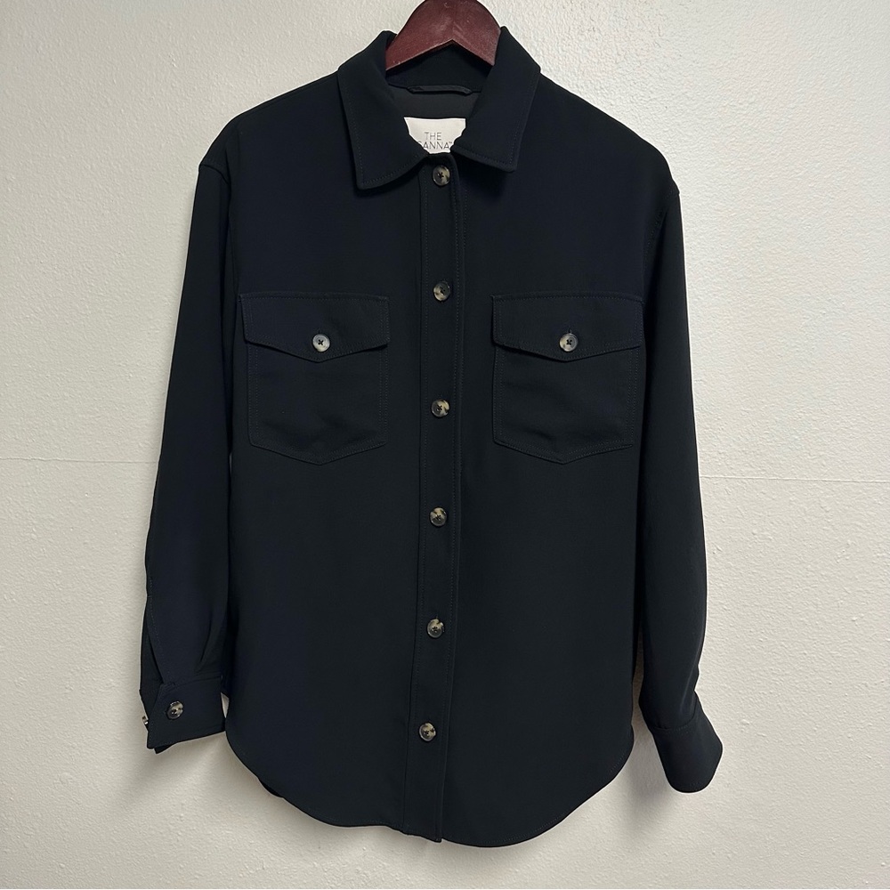 Aritzia Black Button-Up Shirt Jacket